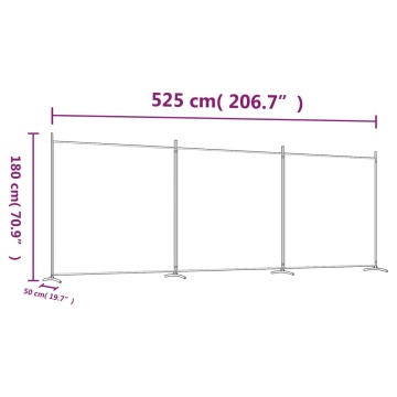 Paravan de cameră cu 3 panouri, antracit, 525x180 cm, textil - Img 7