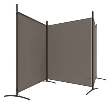 Paravan de cameră cu 3 panouri, antracit, 525x180 cm, textil - Img 8