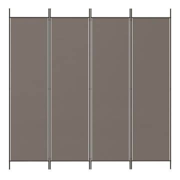 Paravan de cameră cu 4 panouri, antracit, 200x220 cm, textil - Img 3