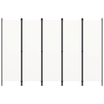 Paravan de cameră cu 5 panouri, alb, 250 x 180 cm - Img 3