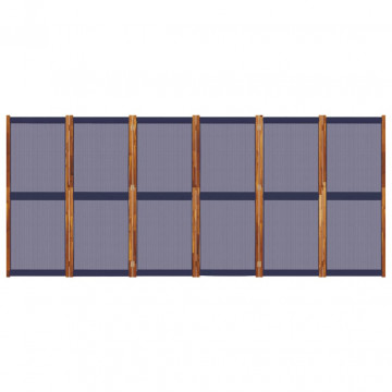 Paravan de cameră cu 6 panouri, albastru închis, 420x180 cm - Img 4
