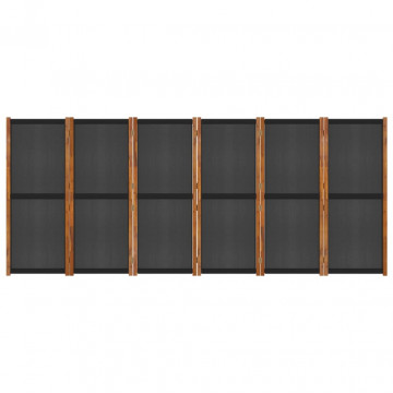 Paravan de cameră cu 6 panouri, negru, 420x180 cm - Img 5