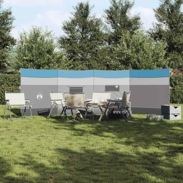 Paravan de camping, albastru, 510x153 cm, impermeabil - Img 3