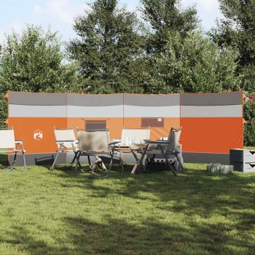 Paravan de camping, gri/portocaliu, 510x153 cm, impermeabil - Img 1