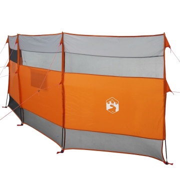 Paravan de camping, gri/portocaliu, 510x153 cm, impermeabil - Img 8