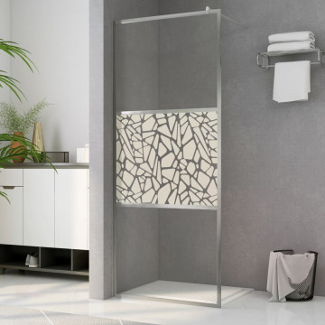 Paravan de duș walk-in, 115 x 195 cm, sticlă ESG, model piatră - Img 1