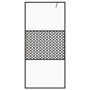 Paravan de duș walk-in negru 115x195 cm sticlă ESG transparentă - Img 3