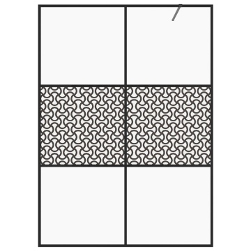 Paravan de duș walk-in negru 140x195 cm sticlă ESG transparentă - Img 3