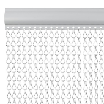 Paravan de ușă cu lanț, 80x212 cm, aluminiu - Img 3