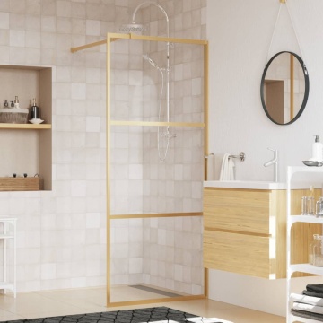 Paravan duș walk-in, auriu, 80x195 cm, sticlă ESG transparentă - Img 1