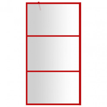 Paravan duș walk-in, roșu, 100x195 cm, sticlă ESG transparentă - Img 3
