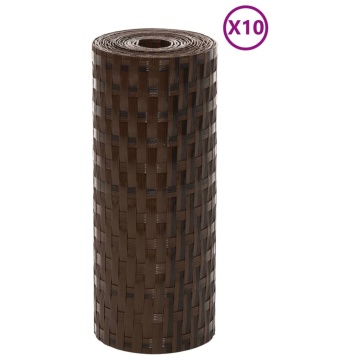 Paravan pentru balcon 10 buc. maro și negru 255x19 cm poliratan - Img 2