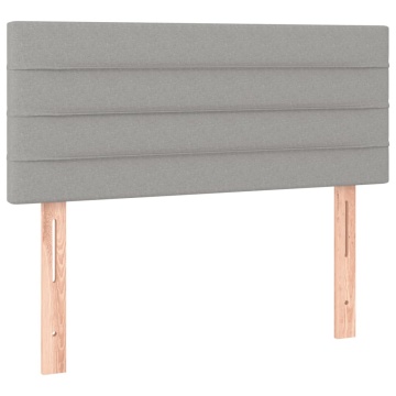 Pat box spring cu saltea, gri deschis, 100x200 cm, textil - Img 5