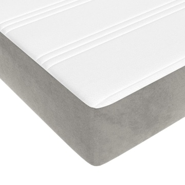 Pat box spring cu saltea, gri deschis, 120x200 cm, catifea - Img 7