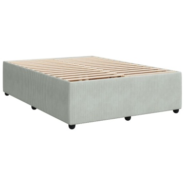 Pat box spring cu saltea, gri deschis, 140x190 cm, catifea - Img 8