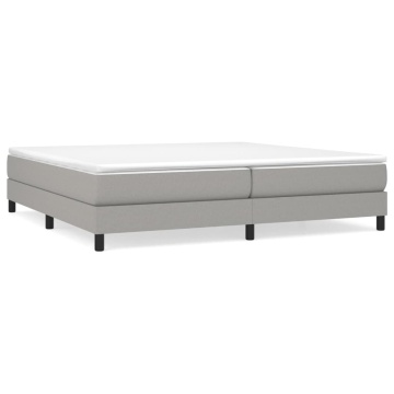 Pat box spring cu saltea, gri deschis, 200x200 cm, textil - Img 2