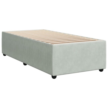 Pat box spring cu saltea, gri deschis, 90x200 cm, catifea - Img 7