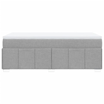 Pat box spring cu saltea, gri deschis, 90x200 cm, textil - Img 7