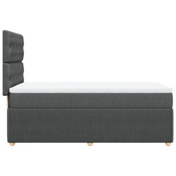 Pat box spring cu saltea, gri închis, 100x200 cm, textil - Img 8