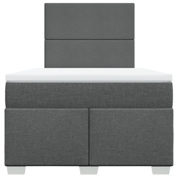 Pat box spring cu saltea, gri închis, 120x190 cm, textil - Img 4