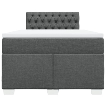 Pat box spring cu saltea, gri închis, 120x190 cm, textil - Img 4