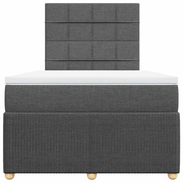 Pat box spring cu saltea, gri închis, 120x190 cm, textil - Img 4