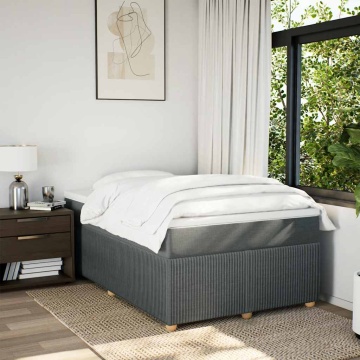 Pat box spring cu saltea, gri închis, 120x190 cm, textil - Img 3