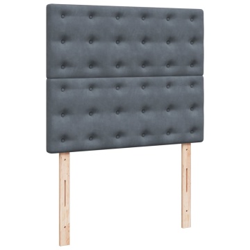 Pat box spring cu saltea, gri închis, 120x200 cm, catifea - Img 7