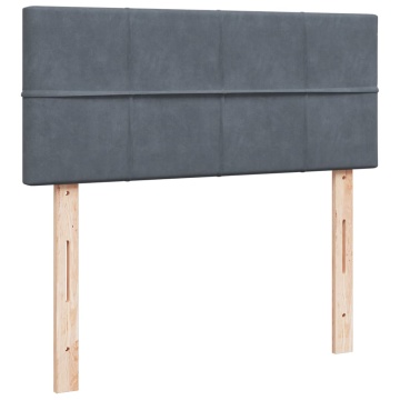 Pat box spring cu saltea, gri închis, 120x200 cm, catifea - Img 8