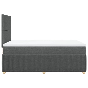 Pat box spring cu saltea, gri închis, 120x200 cm, textil - Img 6