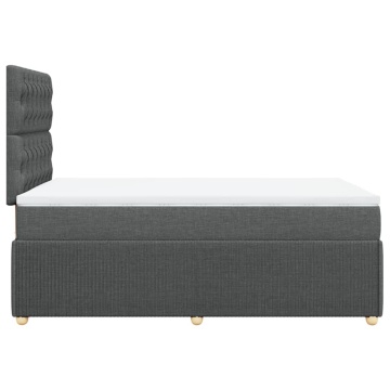 Pat box spring cu saltea, gri închis, 120x200 cm, textil - Img 6