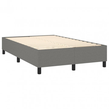 Pat box spring cu saltea, gri închis, 120x200 cm, textil - Img 4