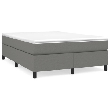 Pat box spring cu saltea, gri închis, 140x200 cm, textil - Img 2