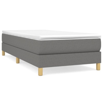 Pat box spring cu saltea, gri închis, 80x200 cm, textil - Img 2