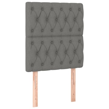 Pat box spring cu saltea, gri închis, 80x200 cm, textil - Img 8
