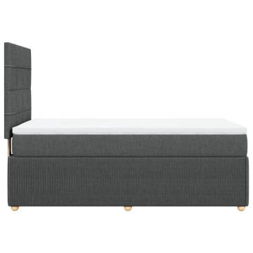 Pat box spring cu saltea, gri închis, 80x200 cm, textil - Img 8