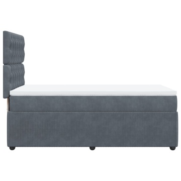 Pat box spring cu saltea, gri închis, 90x190 cm, catifea - Img 8