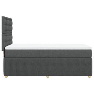 Pat box spring cu saltea, gri închis, 90x200 cm, textil - Img 8