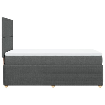 Pat box spring cu saltea, gri închis, 90x200 cm, textil - Img 8