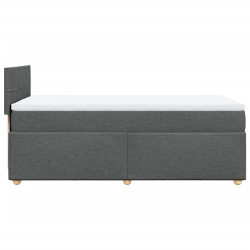 Pat box spring cu saltea, gri închis, 90x200 cm, textil - Img 8