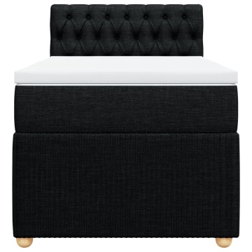 Pat box spring cu saltea, negru, 100x200 cm, textil - Img 4