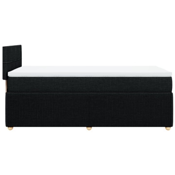 Pat box spring cu saltea, negru, 100x200 cm, textil - Img 6