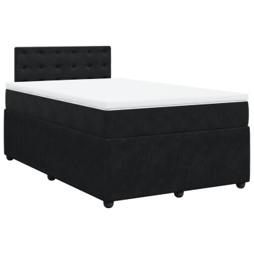 Pat box spring cu saltea, negru, 120x200 cm, catifea - Img 2