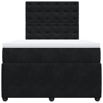 Pat box spring cu saltea, negru, 120x200 cm, catifea - Img 5