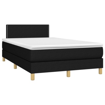 Pat box spring cu saltea, negru, 120x200 cm, textil - Img 3