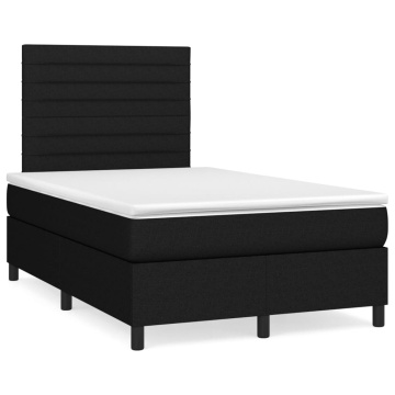 Pat box spring cu saltea, negru, 120x200 cm, textil - Img 2
