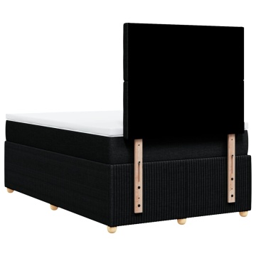 Pat box spring cu saltea, negru, 120x200 cm, textil - Img 5
