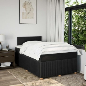 Pat box spring cu saltea, negru, 120x200 cm, textil - Img 3