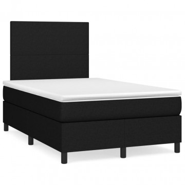 Pat box spring cu saltea, negru, 120x200 cm, textil - Img 2