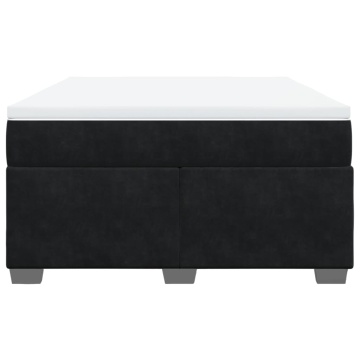 Pat box spring cu saltea, negru, 160x200 cm, catifea - Img 4
